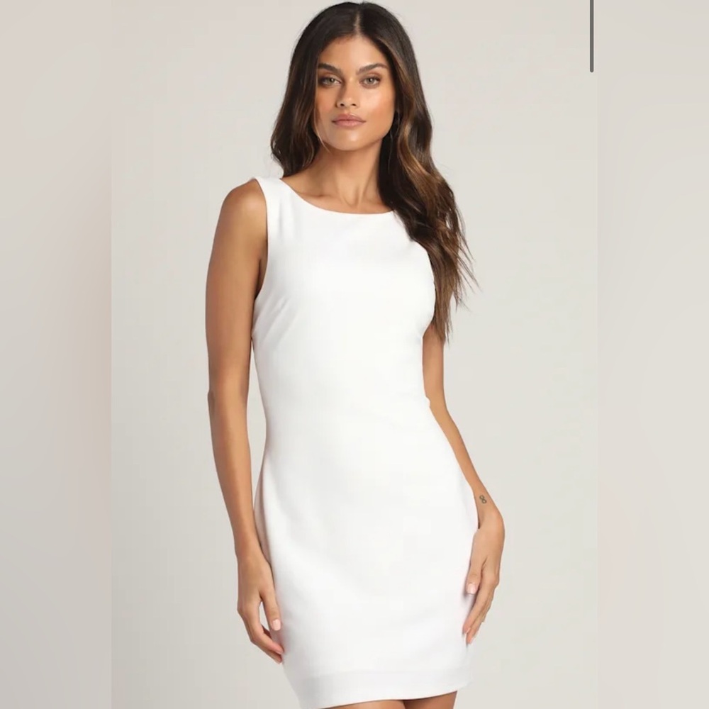 Lulus Devoted Lover White Backless Knotted Bodycon
Mini Dress